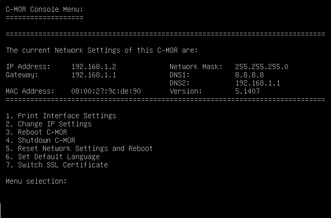 c mor video surveillance virtualization console menu