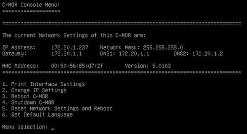 c mor video surveillance console in vmware